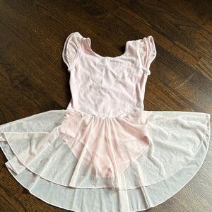Pink and White Ballet Kids Dance Outfit in Medium
